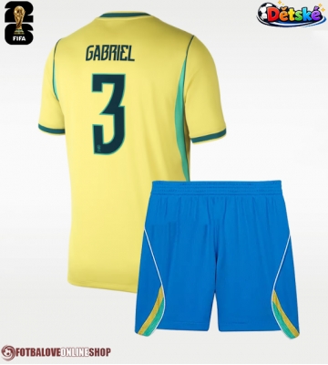 Brazílie Gabriel Magalhaes #3 Domácí dres komplet pro Děti MS 2026 Krátkým Rukávem (+ Krátké kalhoty)
